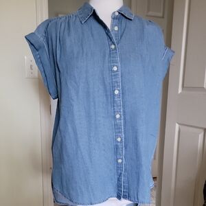 Loft Casual Blue Button-Up Shirt